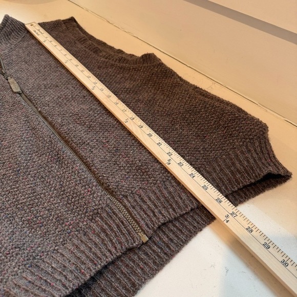Orvis Wool Zip Sweater Vest Size L Grandpa Core Dark Academia Heritage Chunky - Picture 8 of 9